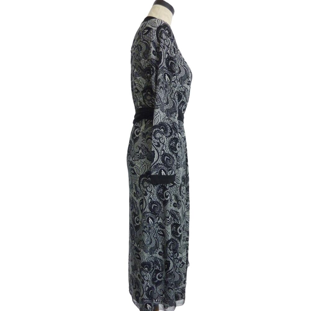Tahari L Black/White Wrap Dress - Picture 2 of 7